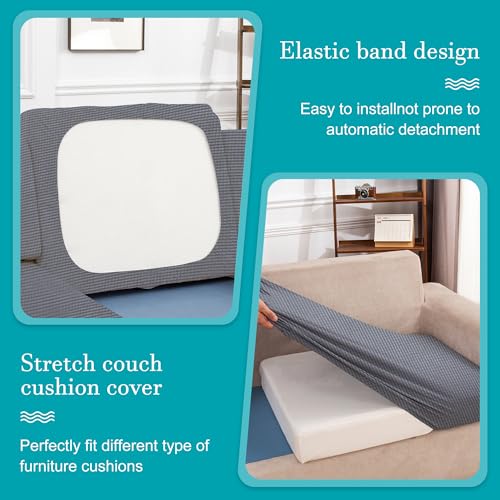 14 Pcs Outdoor Cushion Covers (Jacquard Check Grey / 14PCS)