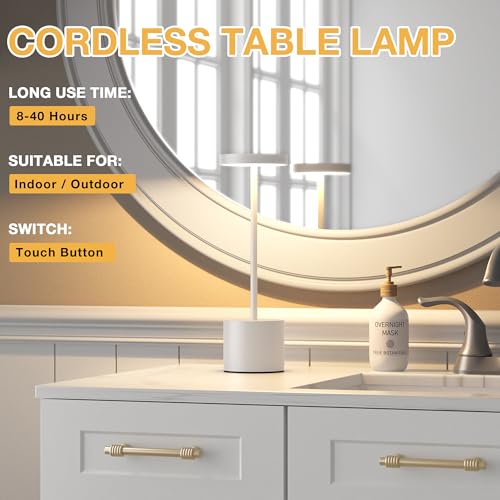White Cordless Lamp Set (White / 2 Pack)