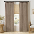 Pinch Pleated Thick Linen Curtains 96 Inches Burlap Brown Curtains (Linen Brown / 40"W x 96"L (Pack of 2))