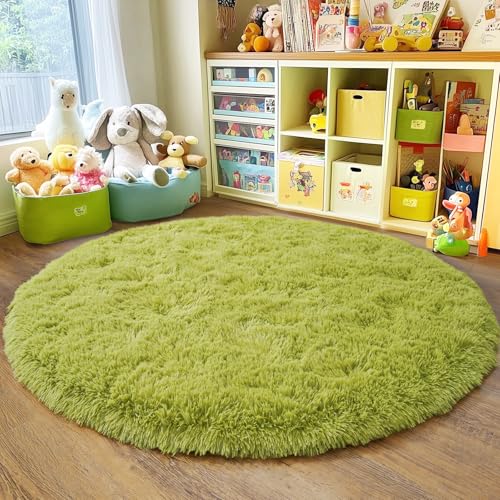 6‘x6’ Grass Green Round Rug for Bedroom (6' (Round) / Grass Green)