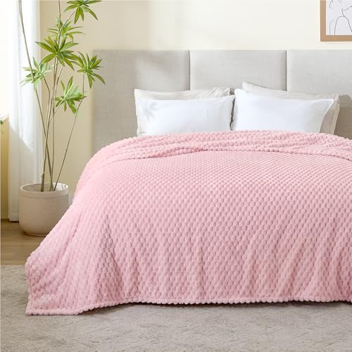 Pink King Blanket for Bed (Pink-1 / King(108"x90"))