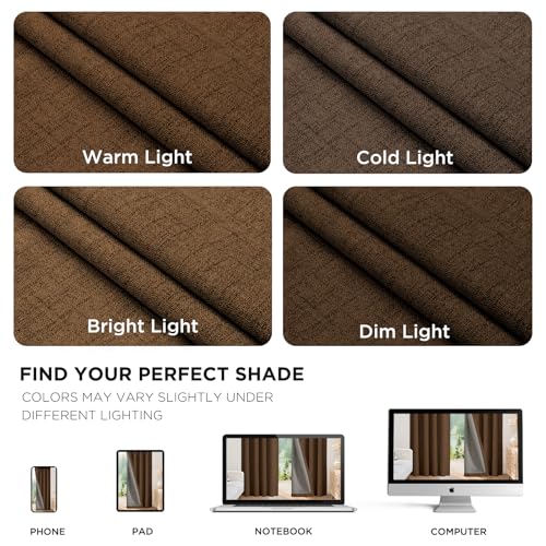 Blackout Curtains for Bedroom (Cappuccino / 52"W x 90"L (Pack of 2))