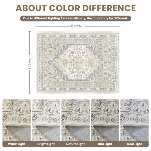 8x12 Area Rugs for Living Room (Beige/Grey / 8' x 12' (Rectangular))
