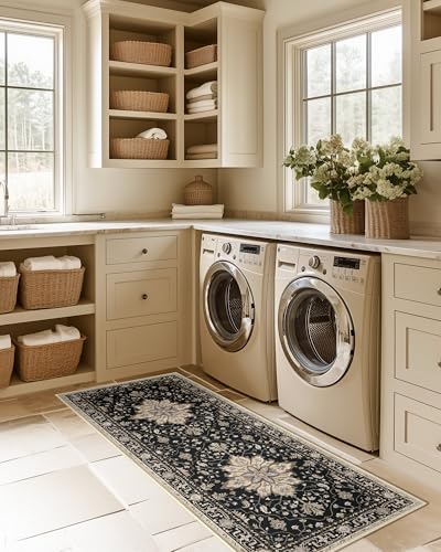 Washable Area Rug (Black/Neutral / 2' x 5' (Rectangular))