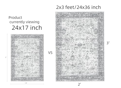 24x17 Inch Door Mat Indoor Entrance (Grey/White / 1'4" x 2' (Rectangular))