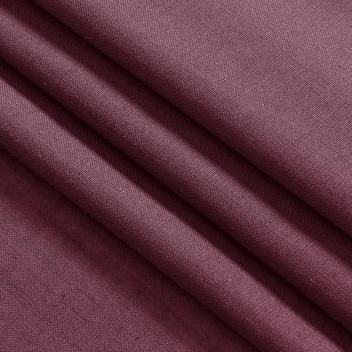 Burgundy Linen Curtains 72 Inch Length for Living Room Semi Sheer Light Filtering Door Drapes 2 Panels Set for Kids Bedroom Light Filtering Back Tab Rod Pocket Modern Farmhouse Decor 52x72 (52"W x 72"L (Pack of 2) / Burgundy)