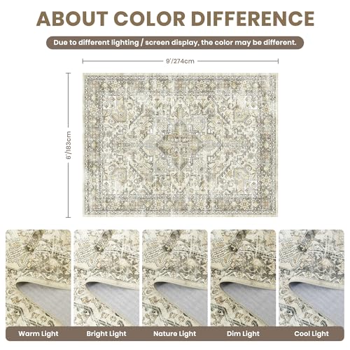 6x9 Area Rugs for Living Room (Beige/Brown / 6' x 9' (Rectangular))