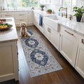 2x6 Washable Hallway Runner Rug (2' x 6' (Rectangular) / Blue)
