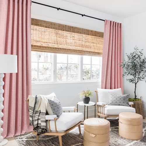 Sheer Curtains 108 inches (Z - Peach Blush / 52"W x 108"L (Pack of 2))