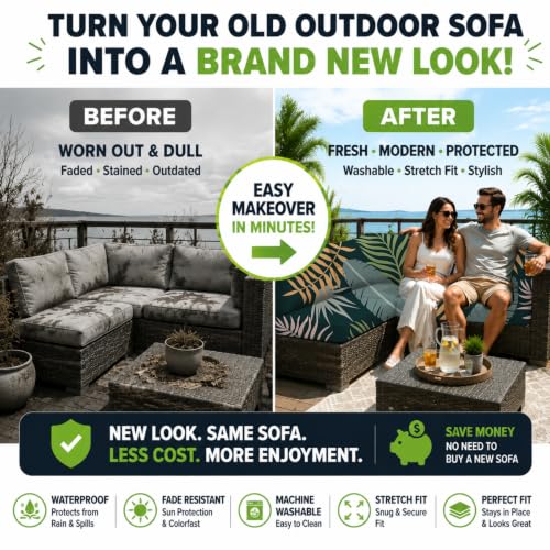8 Pcs Outdoor Cushion Covers (Green Forest / 8PCS)