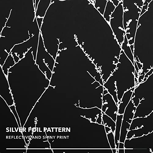Living Room Curtains 45 Inches Long (Black/Tree Branch / 42"W x 45"L (Pack of 2))