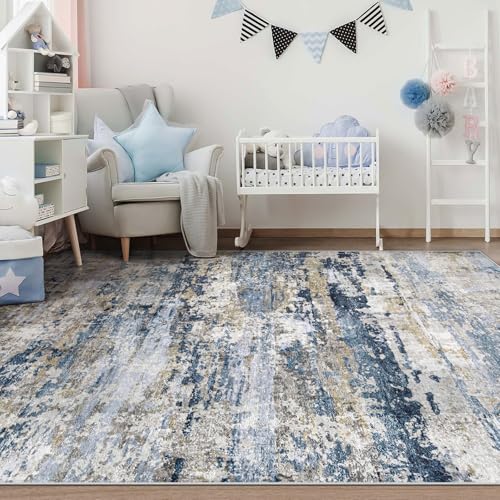Area Rugs 6x9 for Living Room (Bluegreybrown / 6' x 9' (Rectangular))