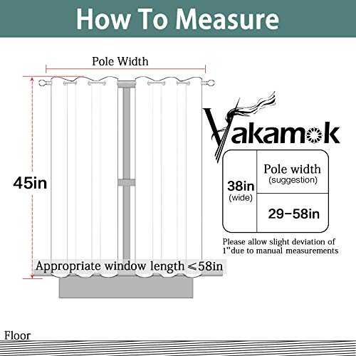 Blackout Curtains 38x45 inch Dark Grey Thermal Drapes (Dark Grey / 38"W x 45"L (Pack of 2))