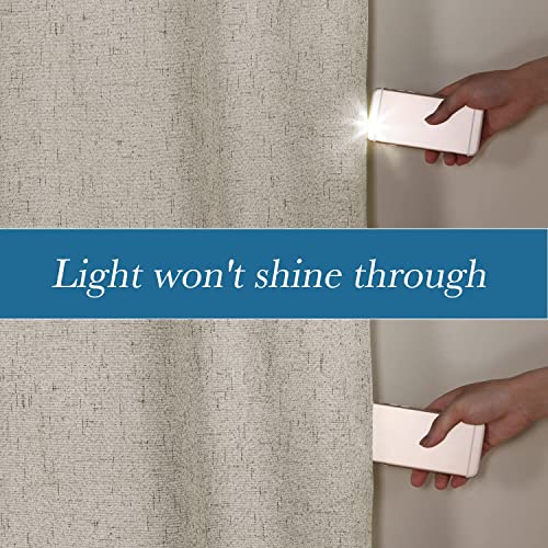 100% Blackout Linen Curtains 108" L Stone Grommet (Stone / 100"W x 108"L (Pack of 1))