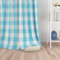 Buffalo Check Window Curtains 100 inches Long Living Room Cotton Curtain Panels Bedroom Drapes Plaid Gingham Farmhouse Decor Curtains Rod Pocket Kitchen Basement 2 Panels Sky Blue White 52"x100" (52"W x 100"L (Pack of 2) / Sky Blue+white)