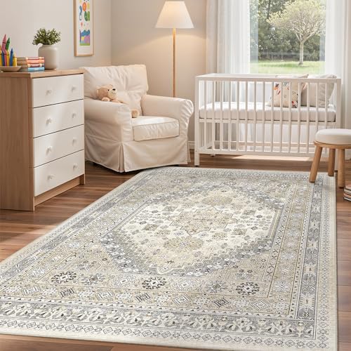 3x5 Rug for Entryway (Beige/Grey / 3' x 5' (Rectangular))