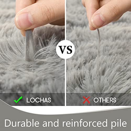 2x3 Area Rugs Grey Fluffy Living Room Carpets for Kids Bedroom (Grey / 2' x 3' (Rectangular))