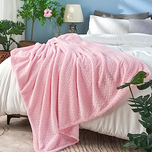 Super Soft Pink Cute Throw Blanket (Baby Pink / Throw/Travel-50x60 IN)