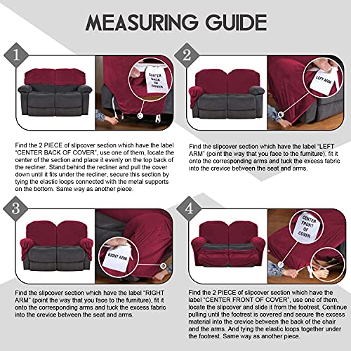 Reclining Love Seat Slipcover (Burgundy - Wine)