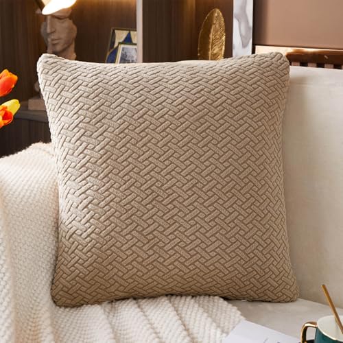 Sofa Covers Couch Covers for Sofa Pet Friendly Couch Cushion Covers Universal Sofa Covers Washable Stretch Slipcovers for Sectional Sofa (Texture Light Coffee / Pillow Cover)