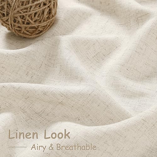 Warm Beige Linen Curtains 72 Inch Length for Living Room Semi Sheer Light Filtering Door Drapes 2 Panels Set for Kids Bedroom Light Filtering Back Tab Rod Pocket Modern Farmhouse Decor 52x72 (52"W x 72"L (Pack of 2) / Warm Beige)
