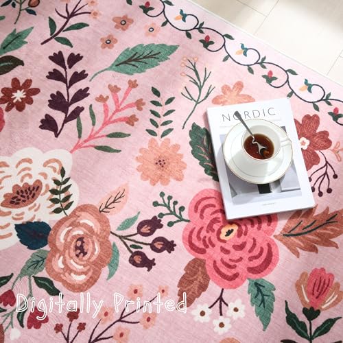 Door Mat 2x3 Area Rug Washable (Pink / 2' x 3' (Rectangular))