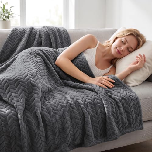 Soft Fleece Bed Blanket King Size (Dark Grey / King ( 90x104 IN ))