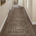 2'6x12 Dark Brown Vintage Runner Rug (Brown / 2'6" x 12' (Runner))