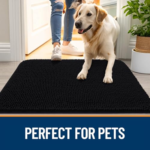 Dog Door Mat for Muddy Paws 70x32 (Black / 70" X 32")