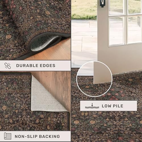 Dark Brown 2'6" x 8' Runner Rug for Hallways Non Slip (Dark Brown / 2'6" x 8' (Runner))