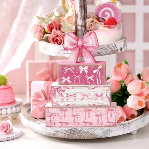 4 Pcs Pink Bow Table Decorations (Pink Bow)