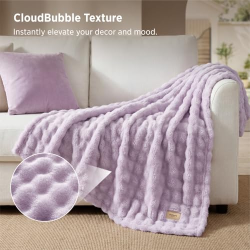 Cloud Bubble Throw Blanket (06 Light Purple / Throw (50" X 60"))