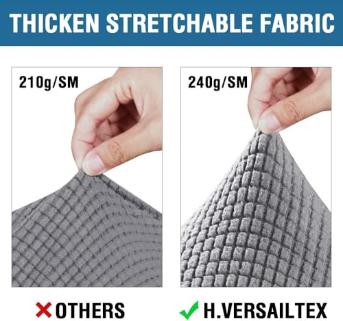 4 Piece Stretch Sofa Covers for 3 Cushion Couch Covers for Living Room Furniture Slipcovers (Large Plus / Dove)