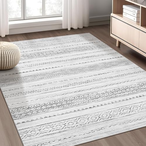 Boho 3x5 Area Rug Living Room Rugs Machine Washable Gray (Color Gray / 3' X 5' (Rectangular))