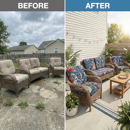 8Pcs Patio Cushion Covers (Paisley / 8PCS)