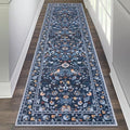 HEBE Hallway Runner Rug 2'x8' (Indigo Blue / 2' x 8' (Rectangular))