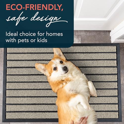 Extra Durable Door Mat Outside Entrance (36" x 24" (Rectangular) / Bright Beige)