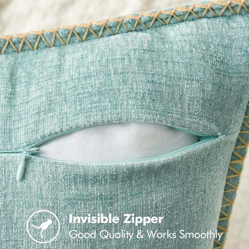 Decorative Couch Throw Pillow Covers 20x20 Inch Coastal Light Blue (Aqua Haze / 20" x 20" (Pack of 2))
