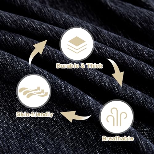 Oversized Couch Cover Sofa Covers Couch Covers for 3 Cushion Couch Sofa Pet Friendly L Shaped Couch Cover Sectional Couch Covers Non Slip Furniture Protector for Kids (91" x 150" / Navy Blue)