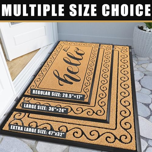 Welcome Mats for Front Door 29.5x17 (Yellow / 29.5x17 Inch)