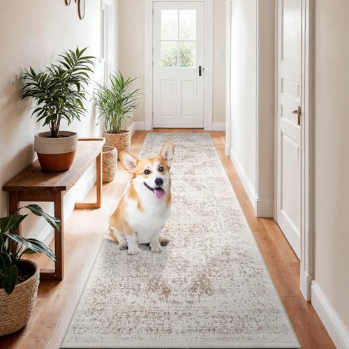 2x8 Washable Runner Rug (Ivory/Beige / 2x8)