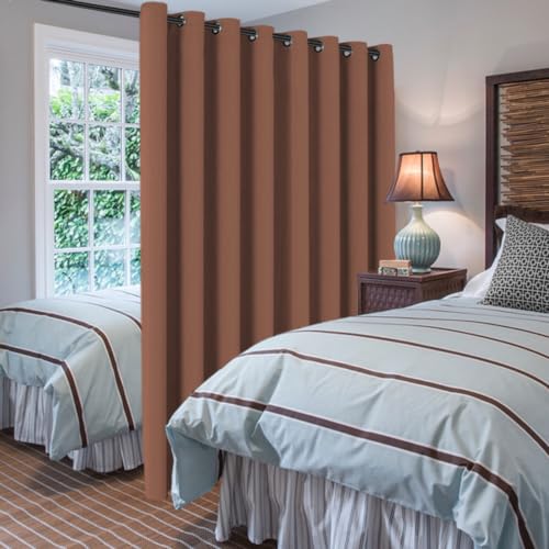 Blackout Patio Curtains 100 x 108 Inches for Sliding Door Extral Wide Blackout Curtain Panels Thermal Insulated Room Divider (100"W x 108"L (Pack of 1) / Washed Spice)