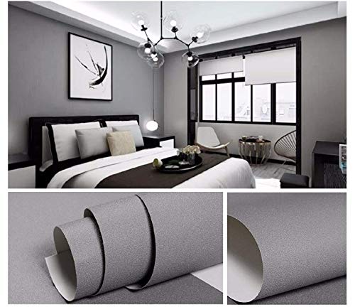 Gray Self Adhesive Wallpaper SelfA (Gray / 15.7" x 393.7")