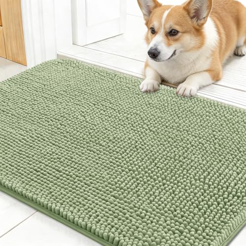 Dog Door Mat for Muddy Paws 30x17 (Sage Green / 30" X 17")