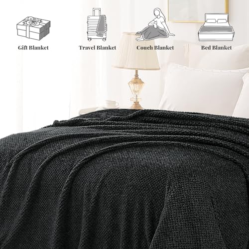 Soft Fleece Queen Size Bed Blanket (Black / Queen(90x90 In))