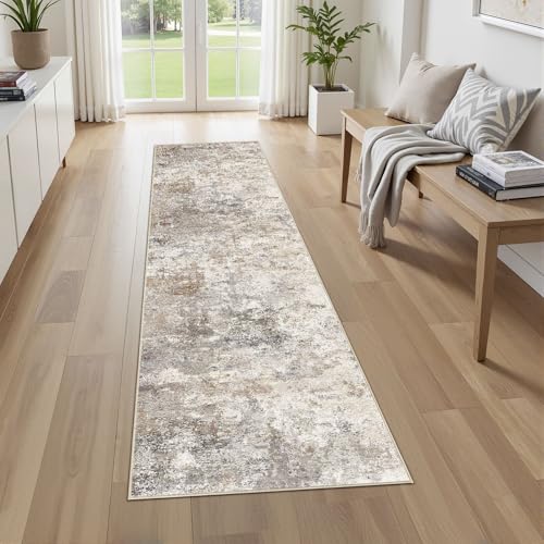 2x8 Washable Runner Rug for Hallway (Brown Grey / 2' x 8' (Runner))