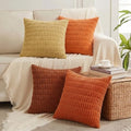 4 Packs Decorative Throw Pillow Covers for Living Room Couch Bed (18" x 18" (Pack of 4) / Burnt Orange Series)