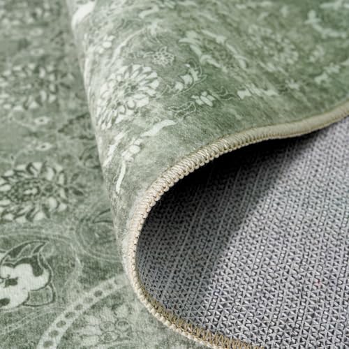 3x10 Washable Hallway Runner Rug (Muted Sage Green / 3x10)