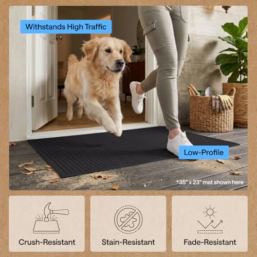 HydroABSORB Door Mat for Indoor Outdoor Use (Black / 72" X 24")