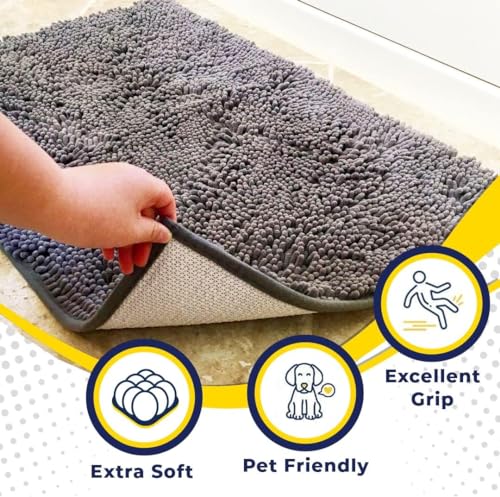 Super Water Absorbent Door Mat Indoor (Grey / 48" x 72")